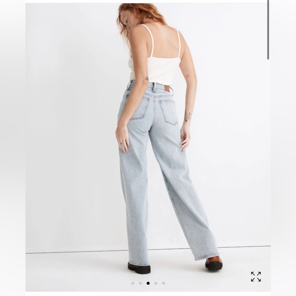 Madewell Superwide-Leg Jeans in Hollyhurst Wash Size 29 99% Cotton